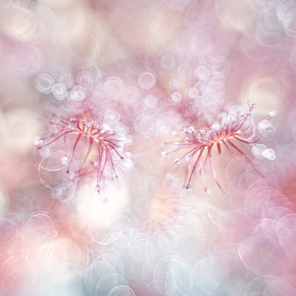 A sundew carnivorous plant becomes a pair of alluring eyelashes when photographed with a vintage lens.