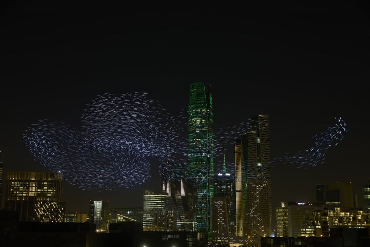 3,000 Drones Mimic Bird Murmurations in Record-Breaking Art Installation