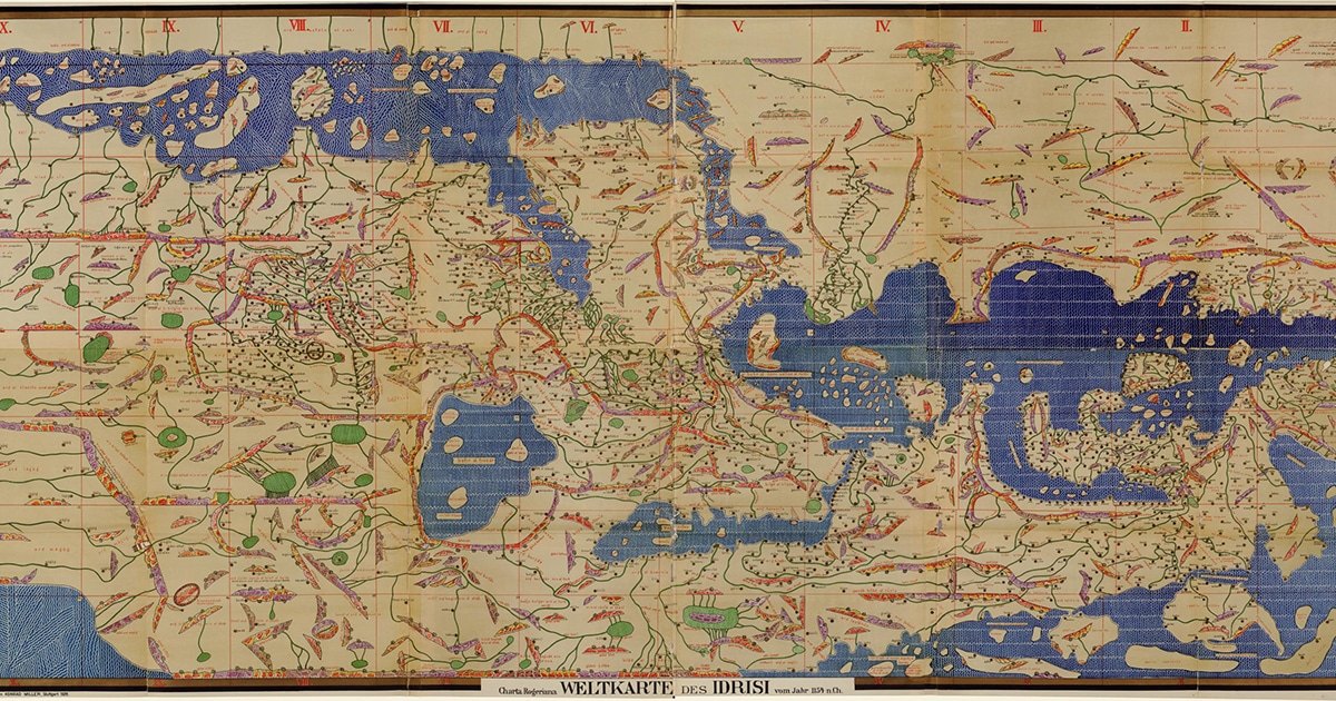 Explore the medieval world map of Muhammad al-Idrisi