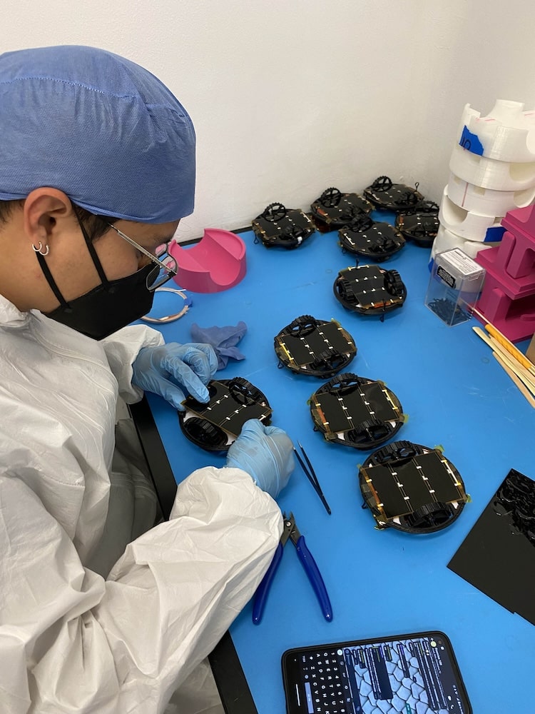 Colmena mission micro robots being assembled in a laboratory
