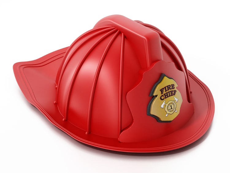 Fireman hat isolated on white background