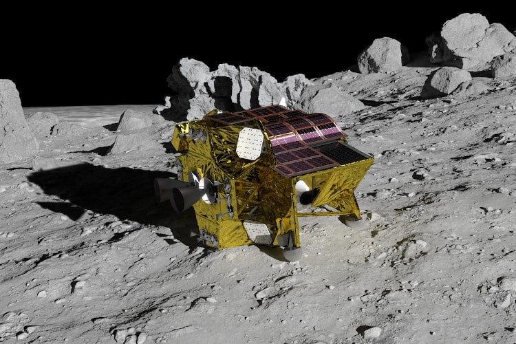 artist rendering of jaxa probe landing on the moon