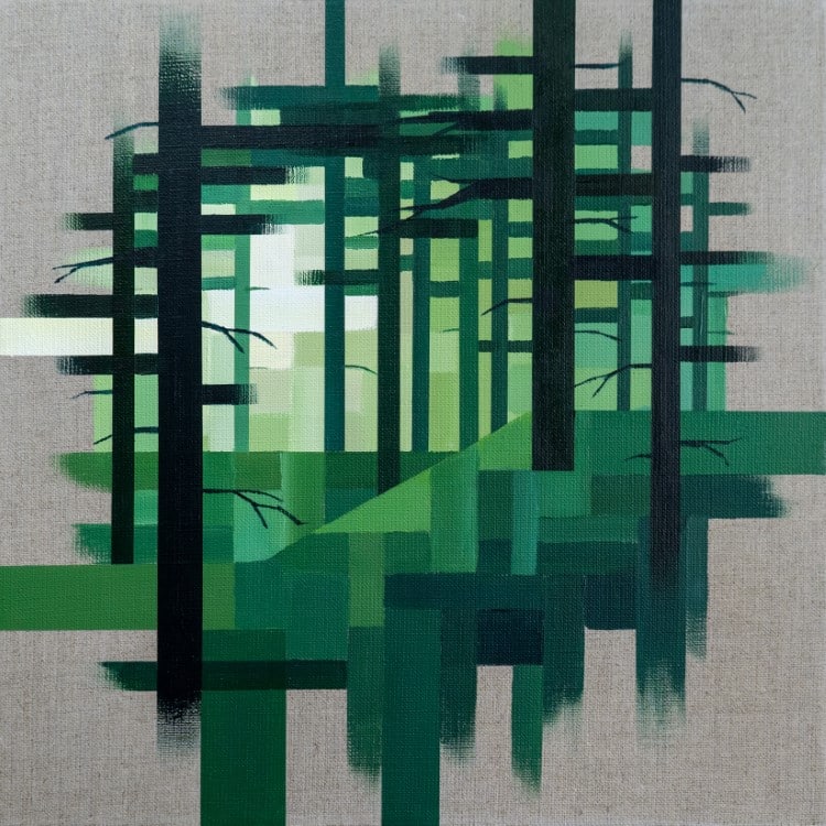 Contemporary Pixelated Landscape by Luiza Niechoda