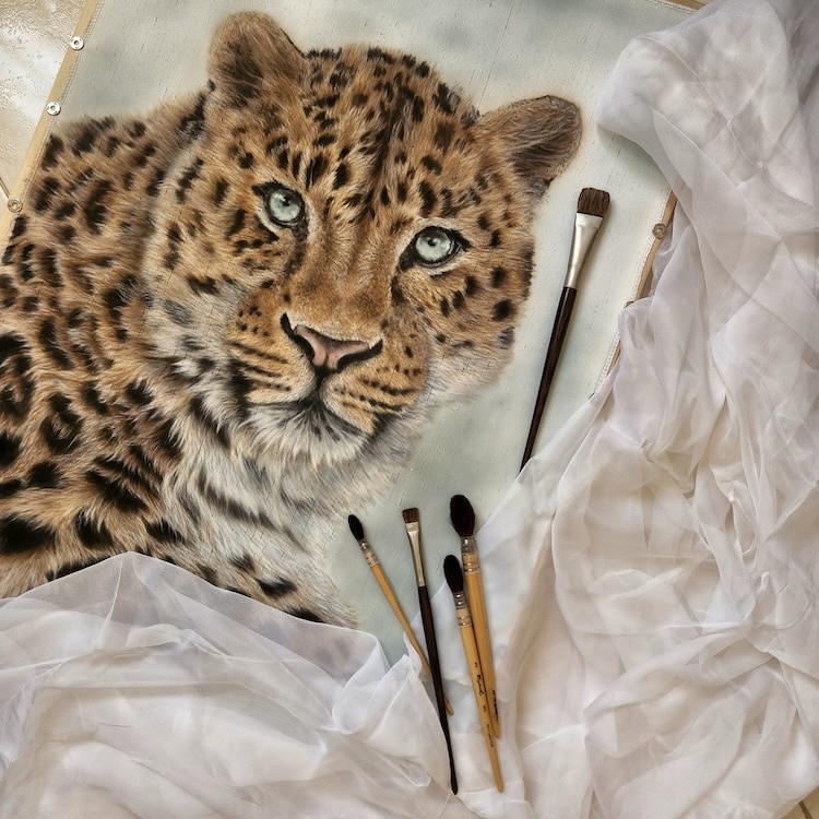 Animal Silk Paintings by Olga Belova