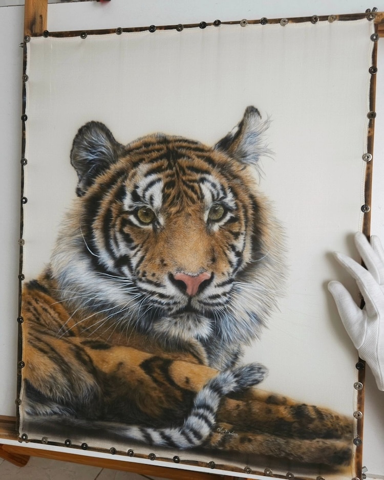 Animal Silk Paintings by Olga Belova