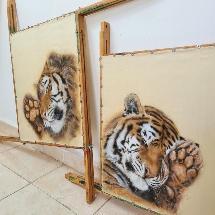 Animal Silk Paintings by Olga Belova