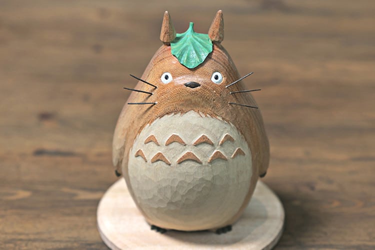 handmade wood totoro