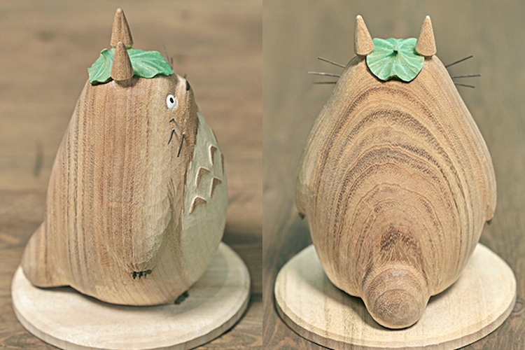 handmade wood totoro