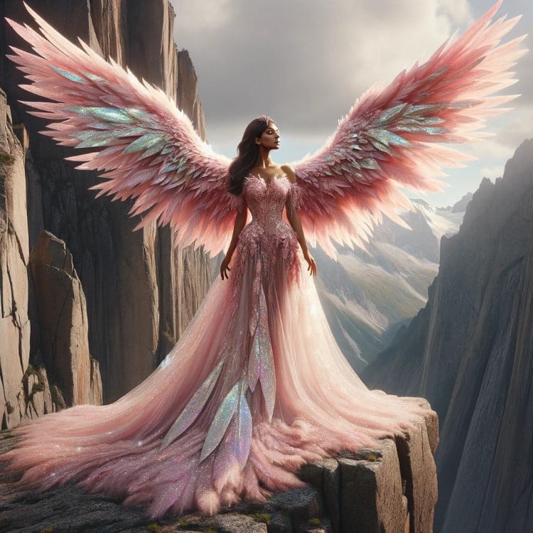 AI Generated Angel Standing on a Cliff by Alice Yoo