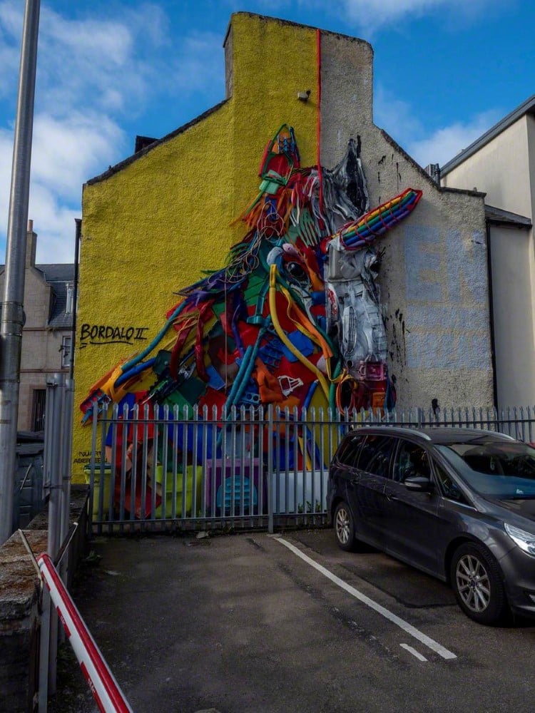 Bordalo II mural in Aberdeen