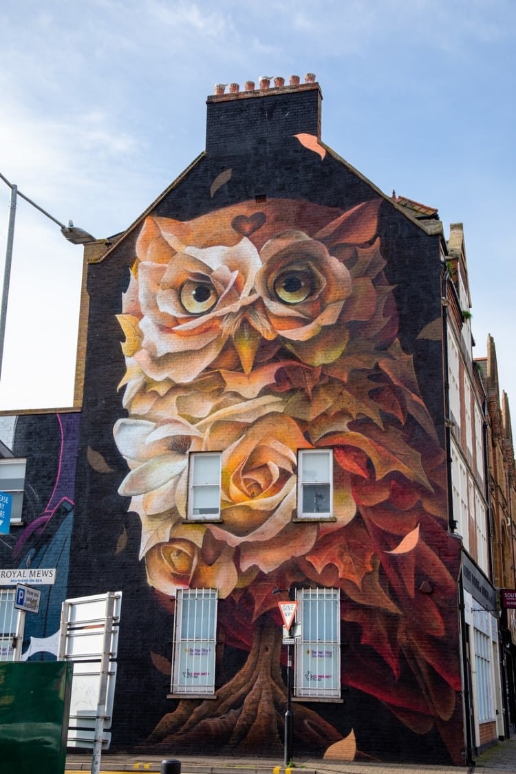Owl mural by Curtis Hylton