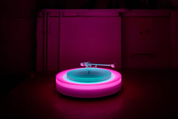glow in the dark turntable designed by brian eno