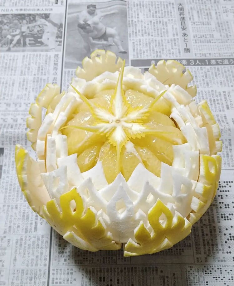 Gaku Fruit Carving of a Lemon