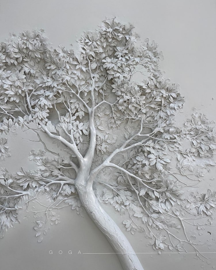 Contemporary Bas Relief of a Tree by Goga Tandashvili