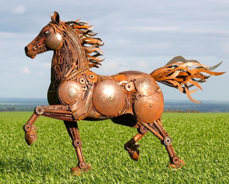 Metal Horse Sculpture by Jordan Sprigg