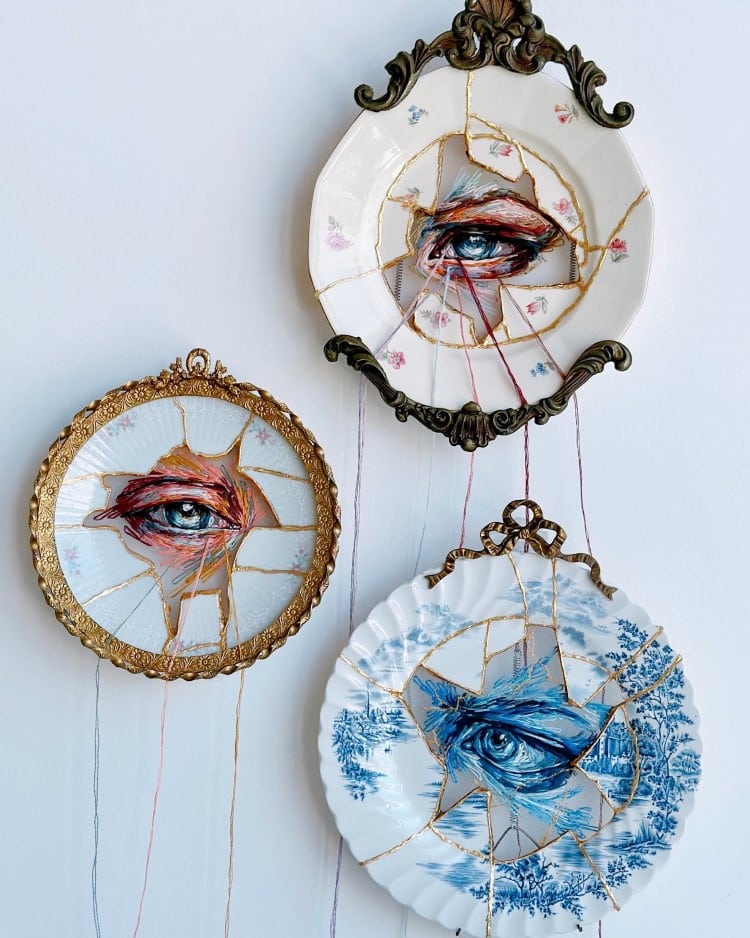 Kintsugi Embroider by Katerina Marchenko and Artashes Sardarian