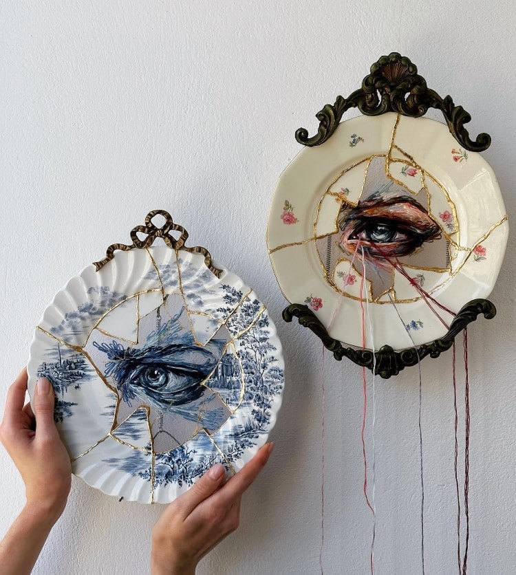 Kintsugi Embroider by Katerina Marchenko and Artashes Sardarian