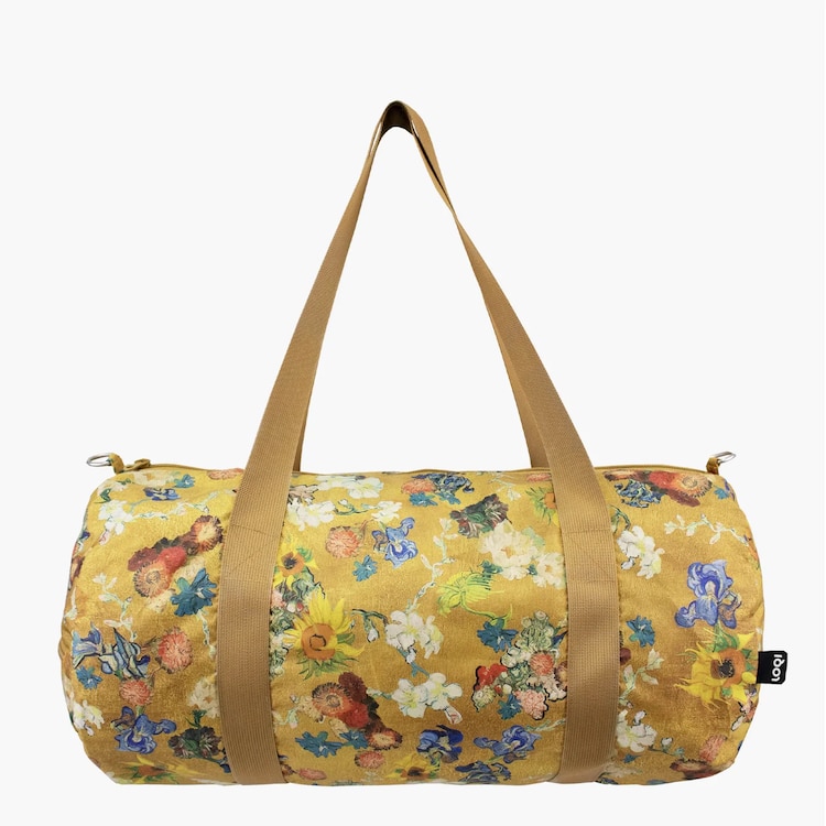 Flower pattern gold weekender bag