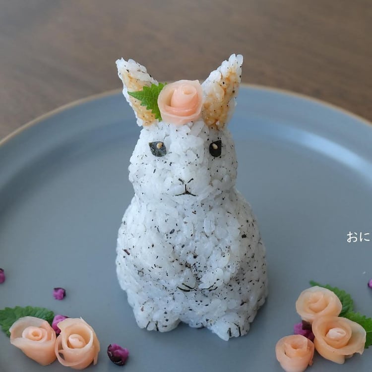 Onigiri bunny made of rice