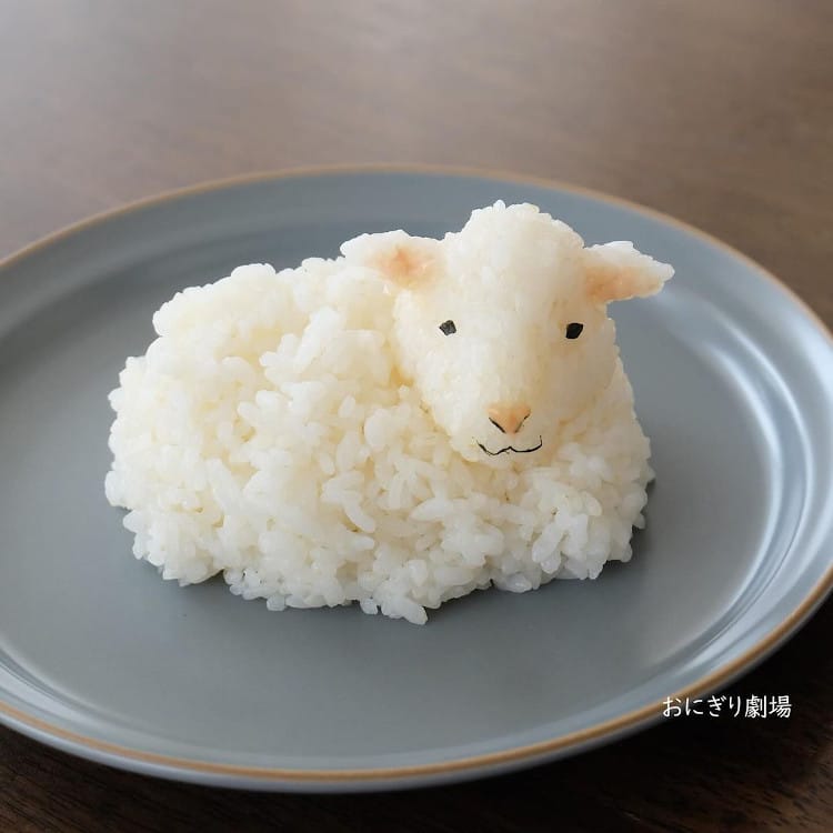 Onigiri sheep made of rice