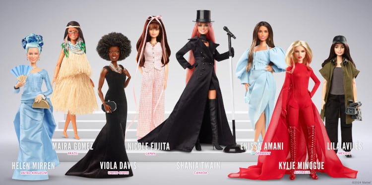Barbie Global Storytellers role models featuring Shania Twain and Viola Davis