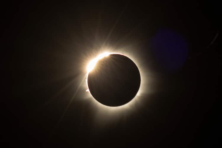 Diamond ring during the 2023 Australian total solar eclipse in Exmouth