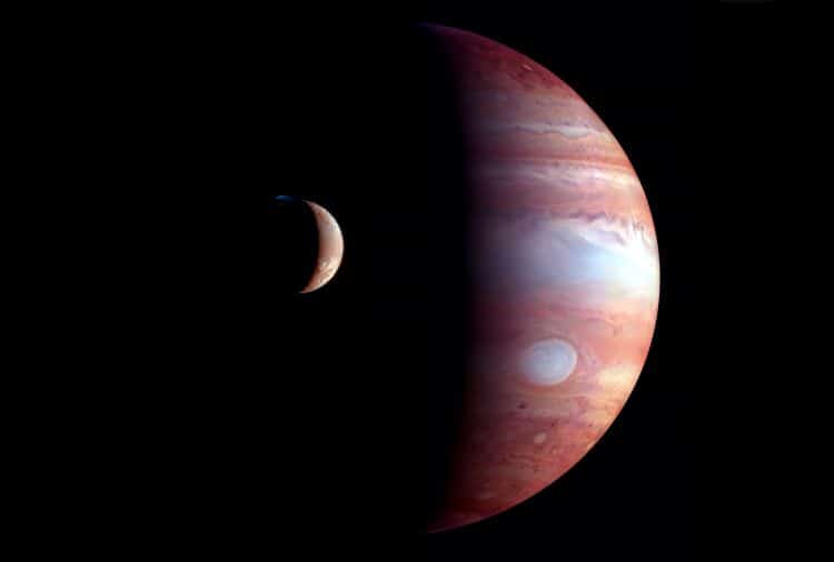 Photo of Jupiter's Moon, Europa, In Front of Jupiter