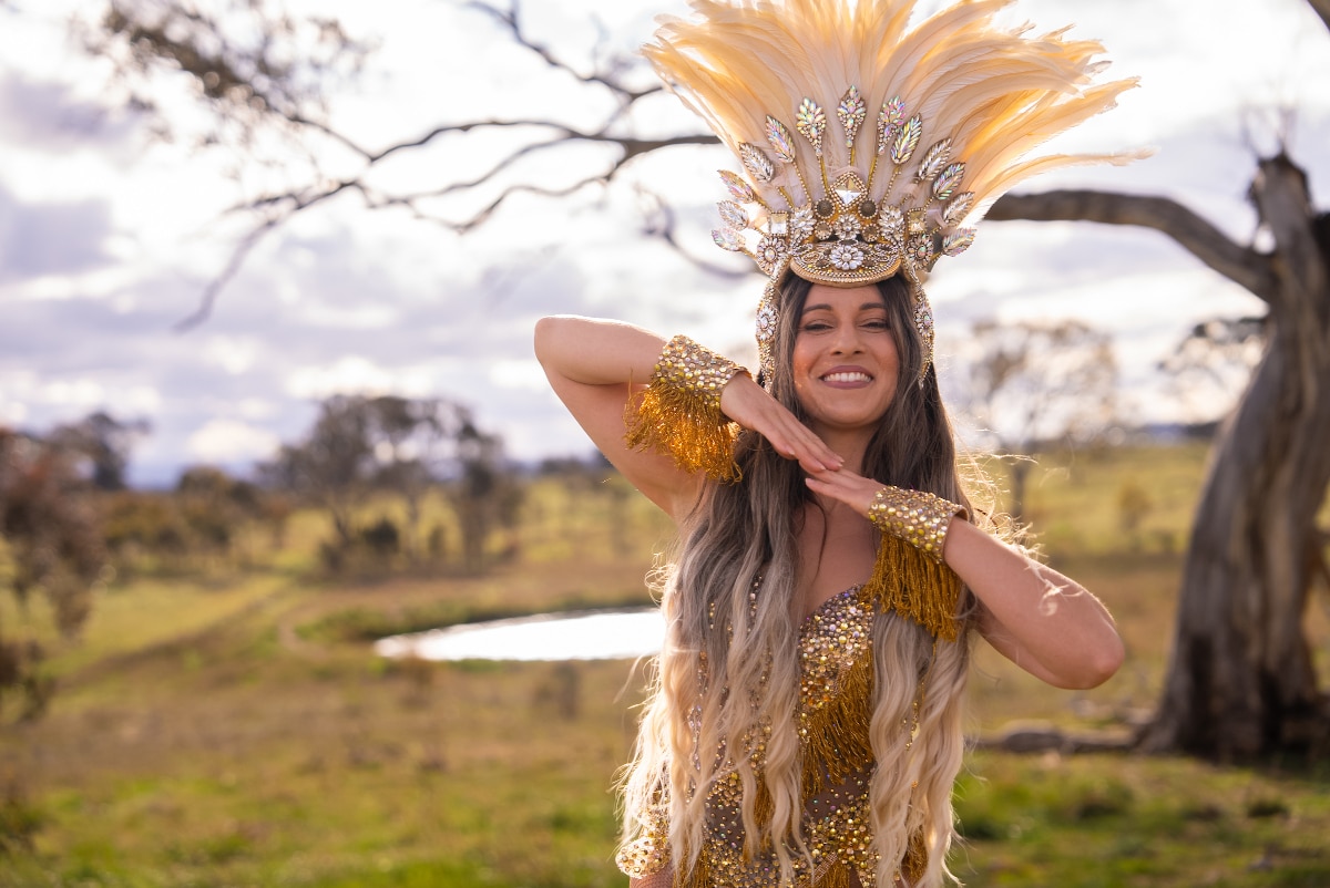 Dancer Megan Apote-Payne (samba) from the Kangaroo Time video