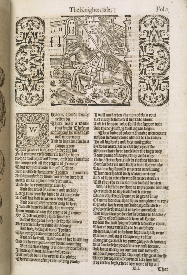  The opening of ‘The Knight’s Tale’, from Thomas Speght’s 1598 edition of the collected works of Geoffrey Chaucer