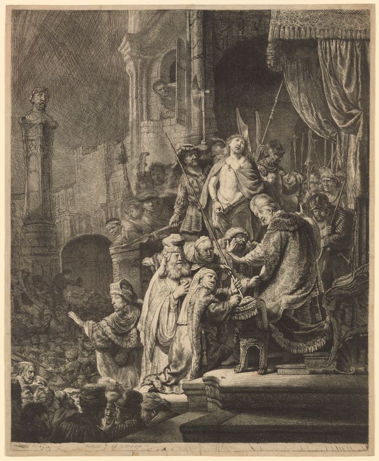 Rembrandt Etching Of A Biblical Scene