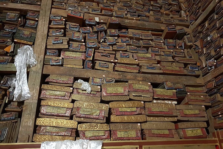 Sakya monastery library stacks