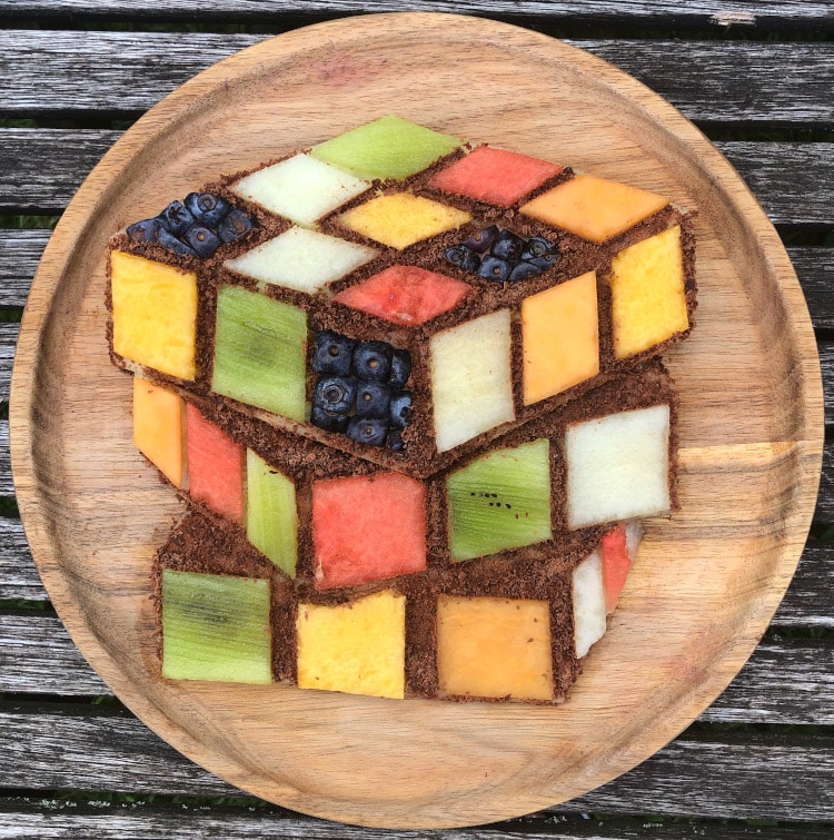 Rubik's cube made out of fruit