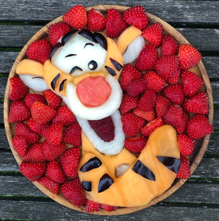 Tigger made out of fruit