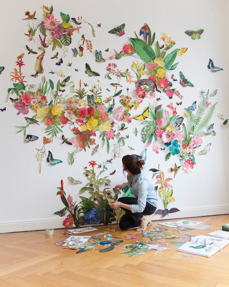 Clare Celeste Börsch's installation uses a variety of wildlife such as insects and birds, to comment on the magnificence of the environment.