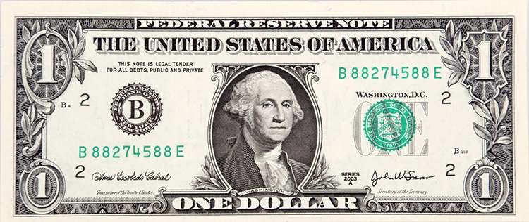 Front of dollar bill