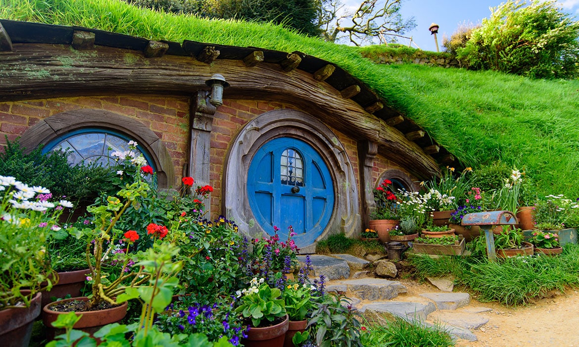 Hobbiton Movie Set of Shire in The Lord of the Rings and The Hobbit trilogies
