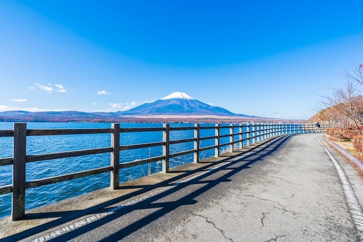 Beautiful landscape of mountain fuji around yamanakako lake Japan