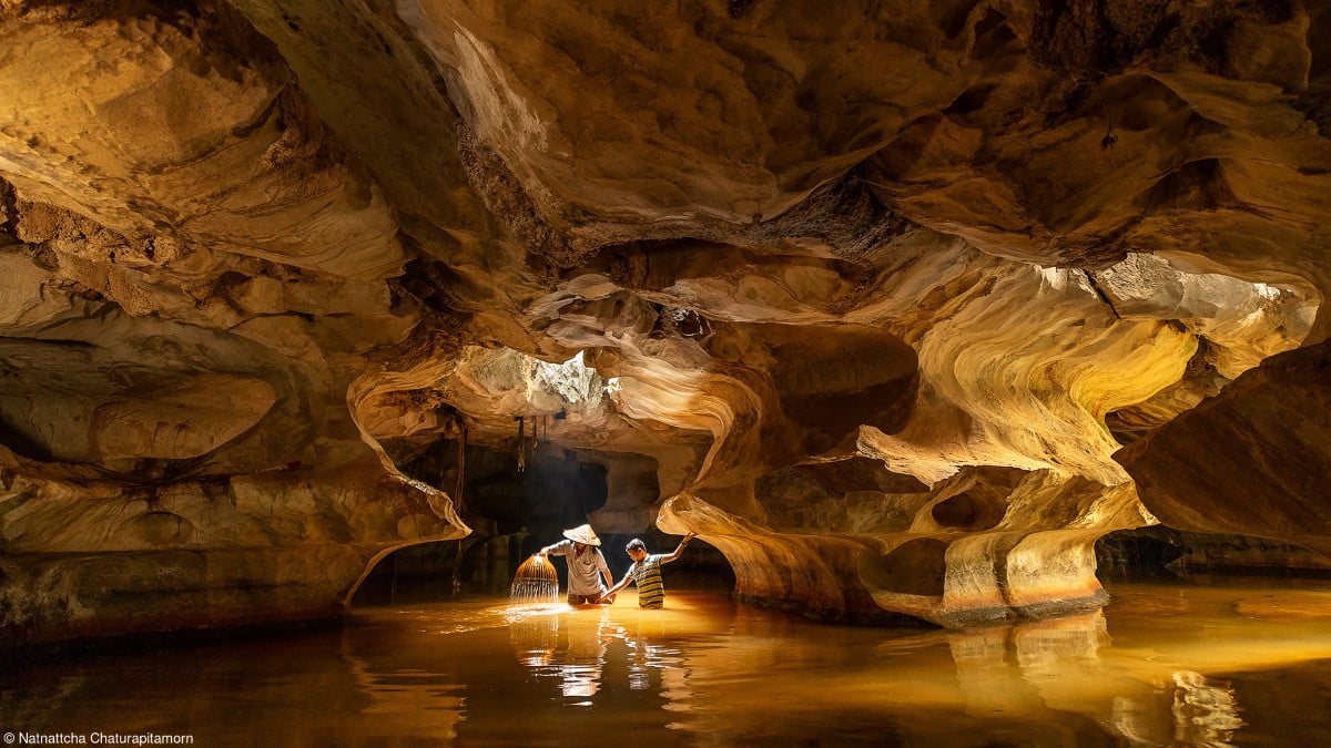 Cave fishing in Thailand