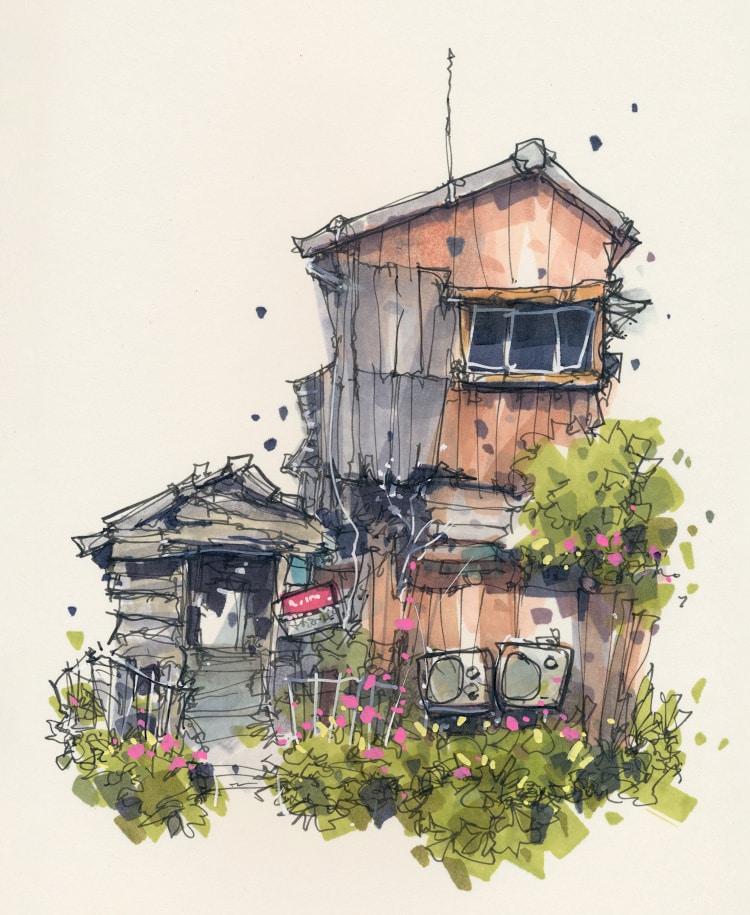 House sketch by Albert Kiefer