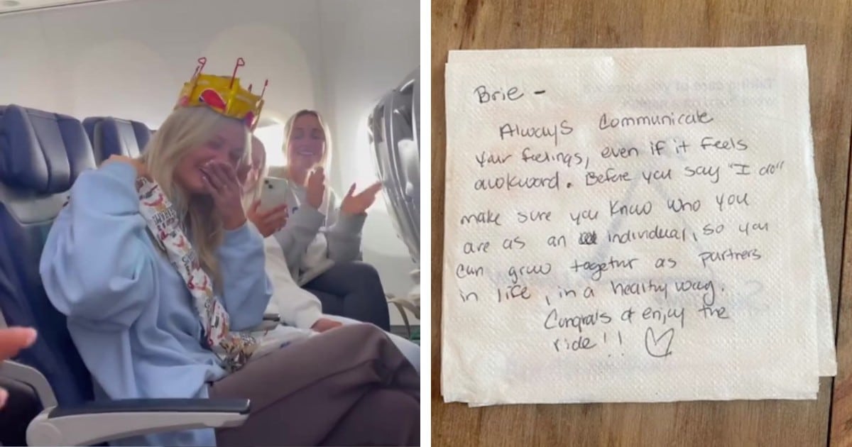 Flight Attendant Asks Passengers to Shower Bride-To-Be With Marriage Advice