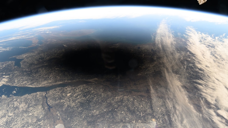 2024 eclipse from International Space Station