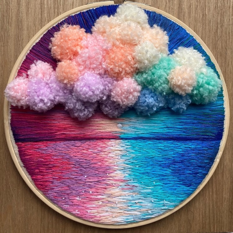 Rainbow Cloud Embroidery by Erika Tu’a