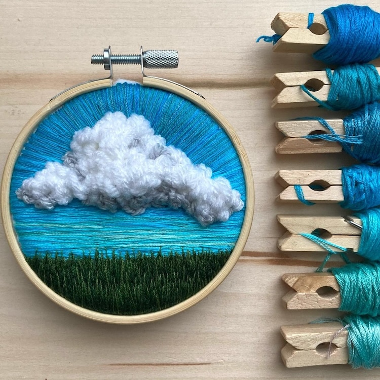 Landscape Embroidery by Erika Tu’a