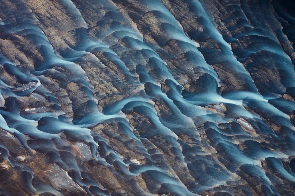Aerial photo of rivers in Iceland by Jan Erik Waider