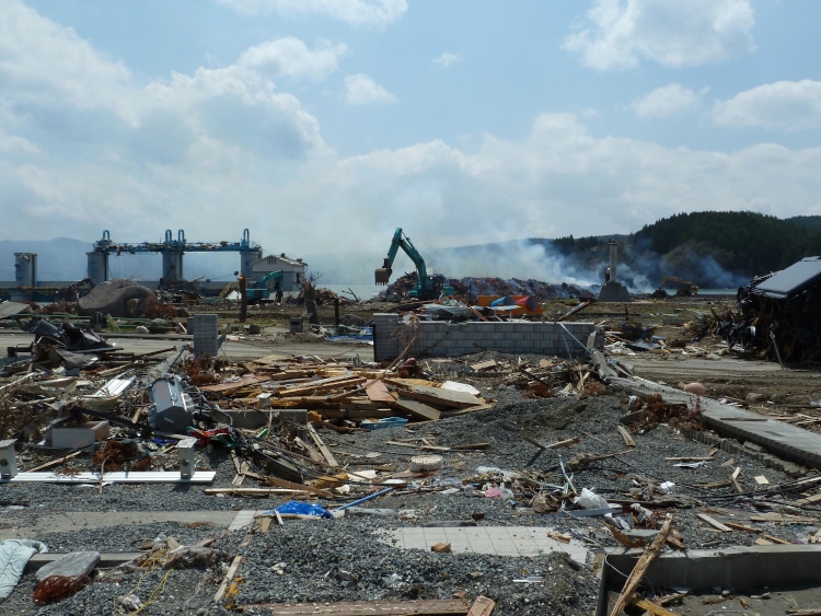 Damages made by the 2011 Japan tsunami