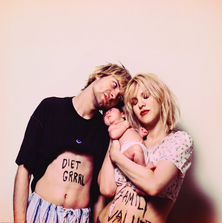 Kurt Cobain, Courtney Love, and daughter Frances Bean