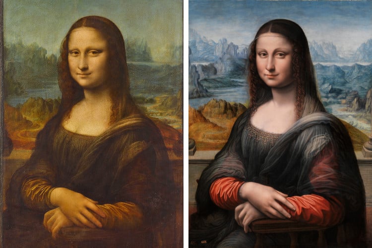 Da Vinci's Mona Lisa and Museo del Prado's copy of the Mona Lisa