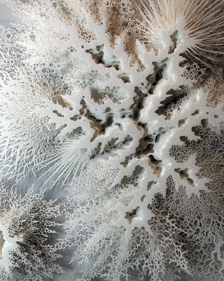 Close Up Shot Of Detail On Paper Coral Sculpture