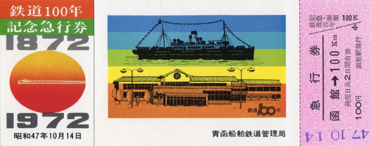 Multicolored Vintage Japanese Train Ticket