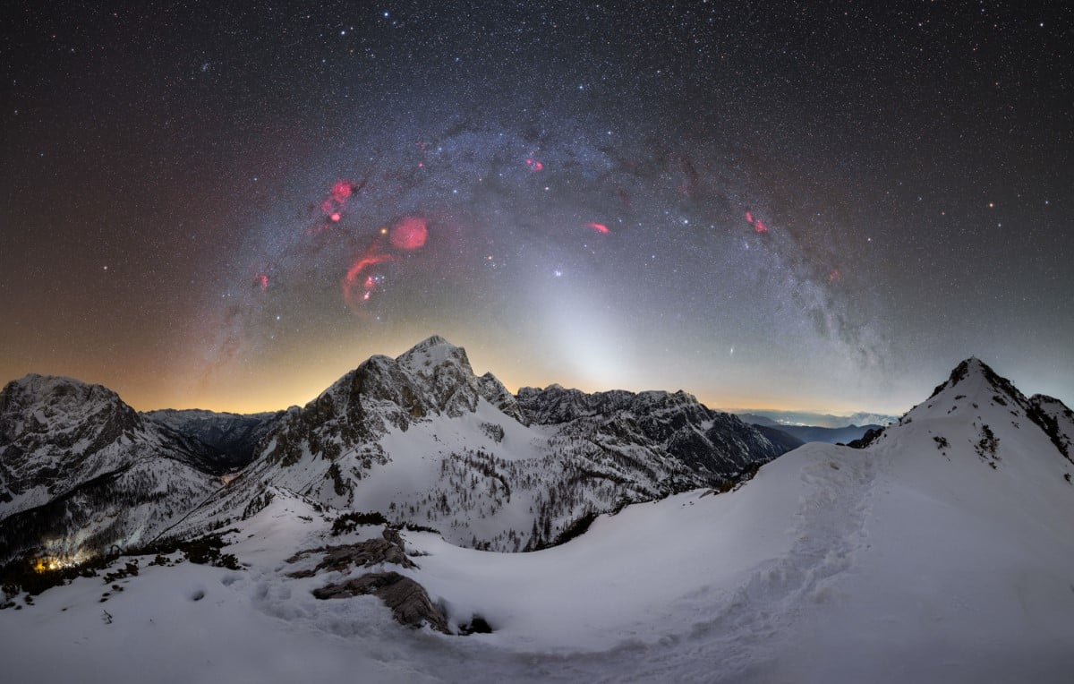 Milky Way over Vršič Pass in the Julian Alps